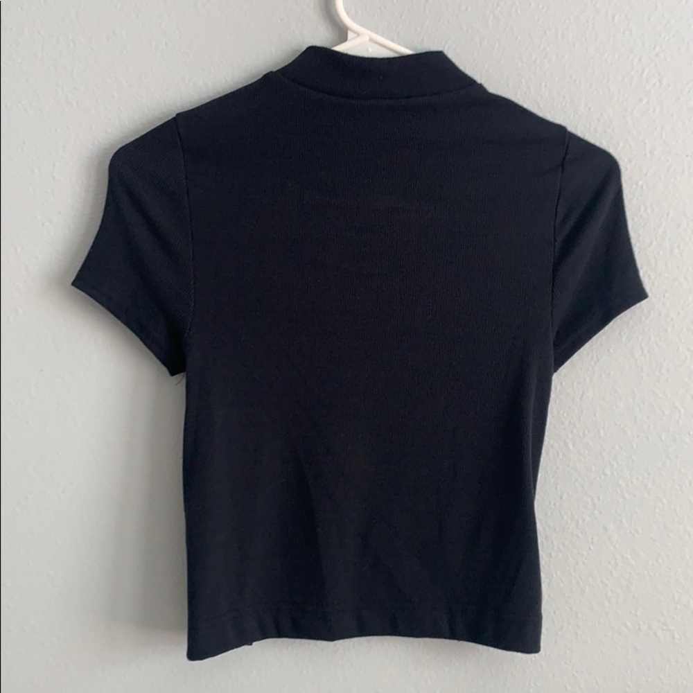 Black Free People High Neck T-Shirt - Picture 2 of 3